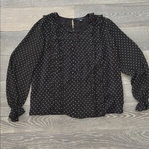 Black Polka Dot Women's Top